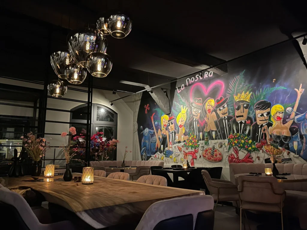Muurschildering Restaurant